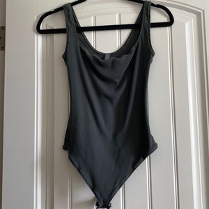 Skims cotton ribbed bodysuit NWOT gray